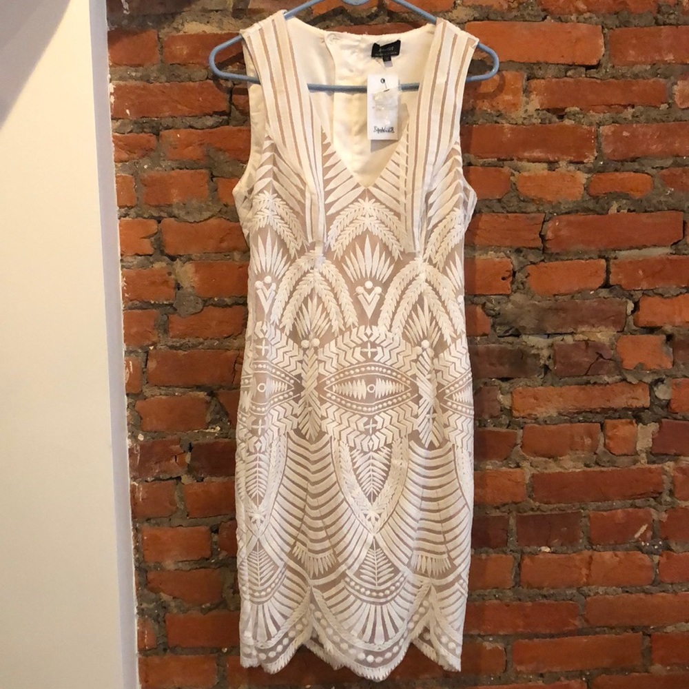 Bardot Embroidered Lace Dress